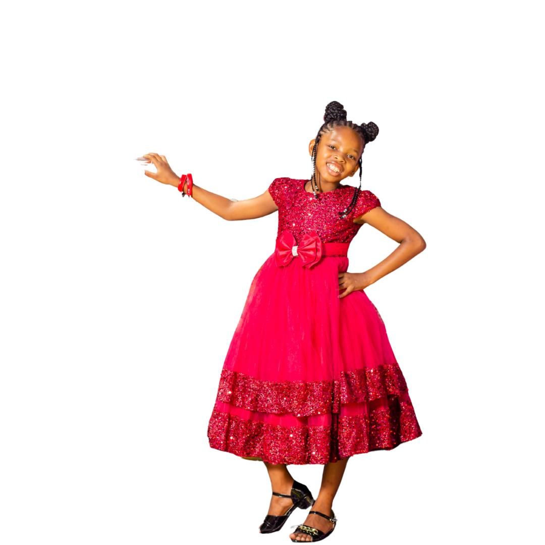 Girls party wear knee length frock_1