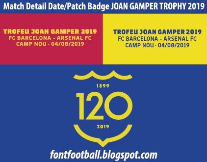 Font Vector Match Detail on Shirt Joan Gamper Barcelona vs Arsenal 2019_0