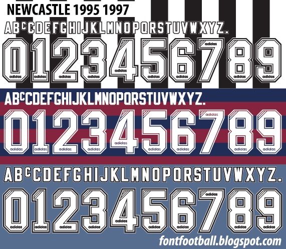 Font Vector Newcastle United 1995 1996 1997 kit_0