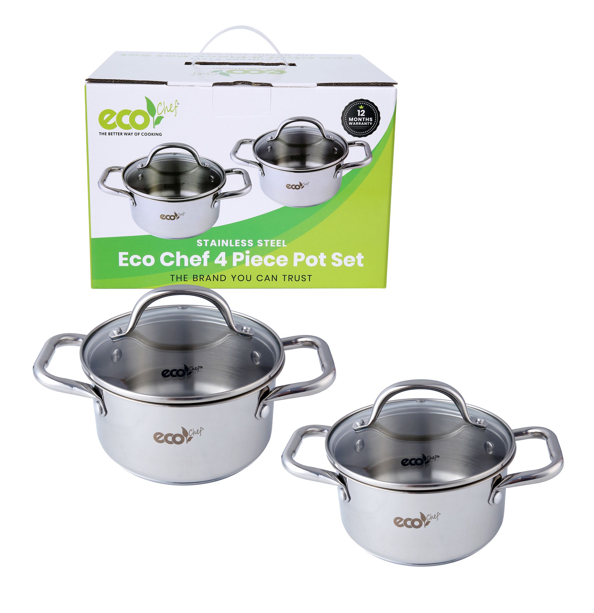 4 Pce Stainless Steel Cookware Set_0