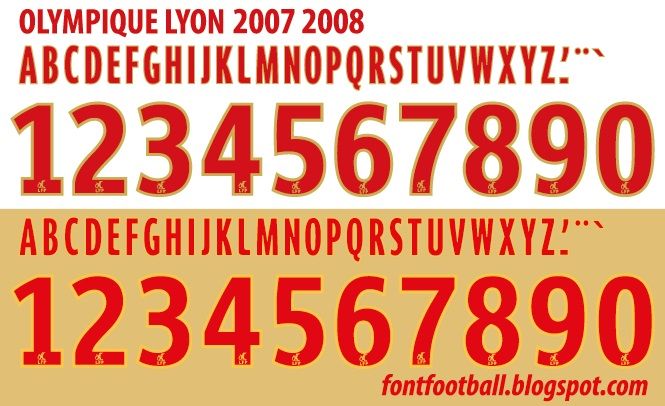 Font Vector Olympique Lyon Lyonnais 2007 2008 kit_0