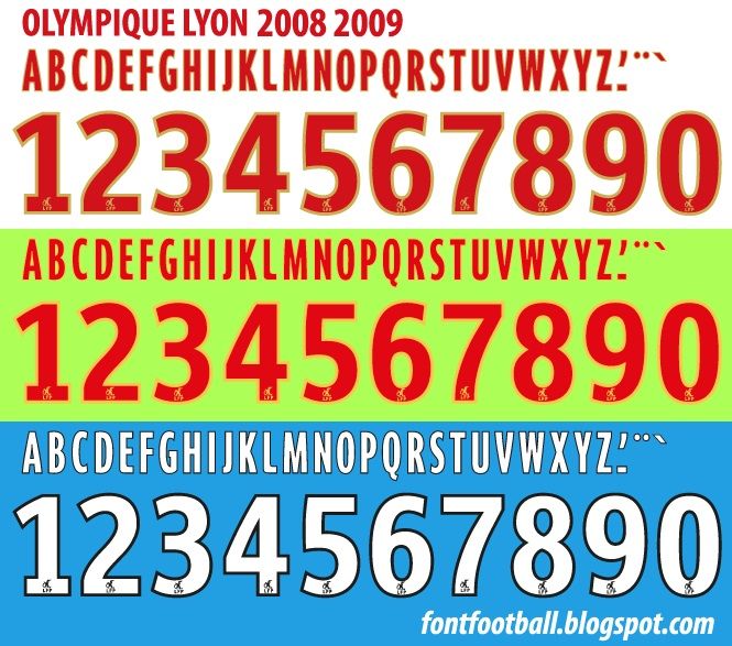 Font Vector Olympique Lyon Lyonnais 2008 2009 kit_0