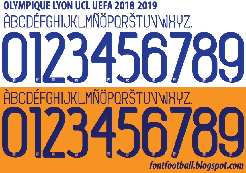 Font Vector Olympique Lyon Lyonnais UCL 2018 2019 kit_0