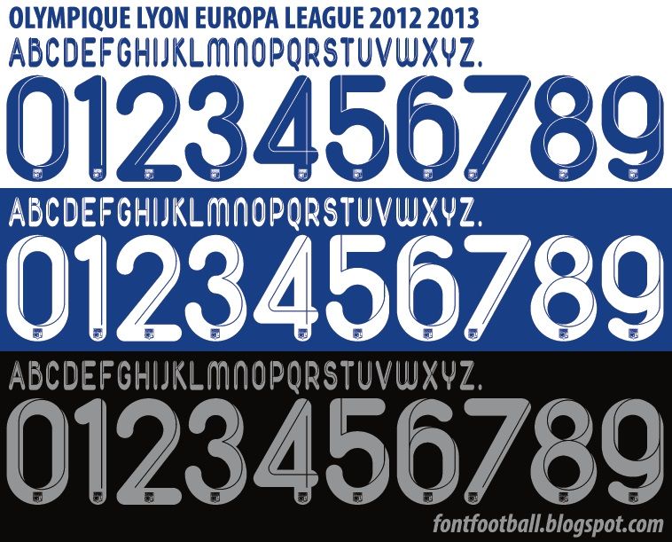 Font Vector Olympique Lyon Lyonnais Europa League 2012 2013 kit_0