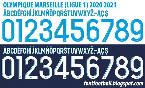 Font Vector Olympique Marseille Ligue 1 2020 2021 kit_0