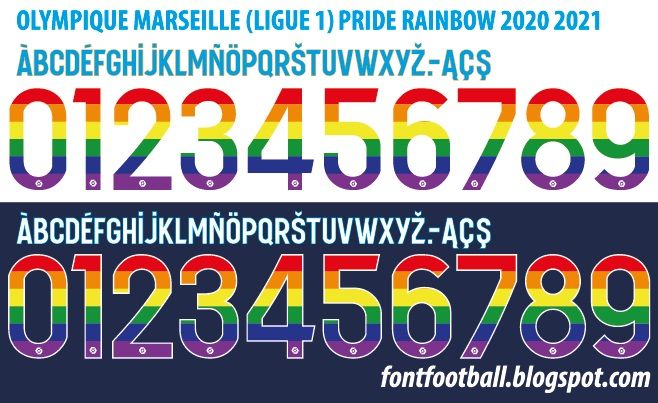Font Vector Olympique Marseille Rainbow Pride 2020 2021 kit_0