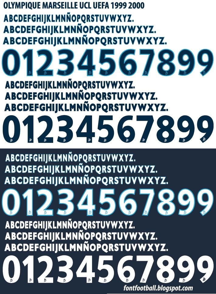 Font Vector Olympique Marseille UCL 1999 2000 kit_0