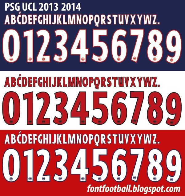 Font Vector PSG UCL 2013 2014 Shirt_0
