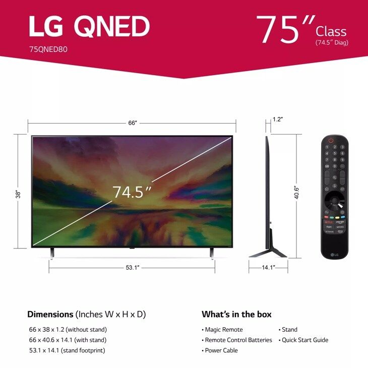 LG TV 75QNED80 - 75" QNED 4K Smart_2