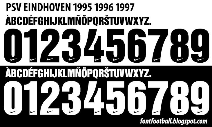 Font Vector PSV Eindhoven 1995 1996 1997 Shirt_0