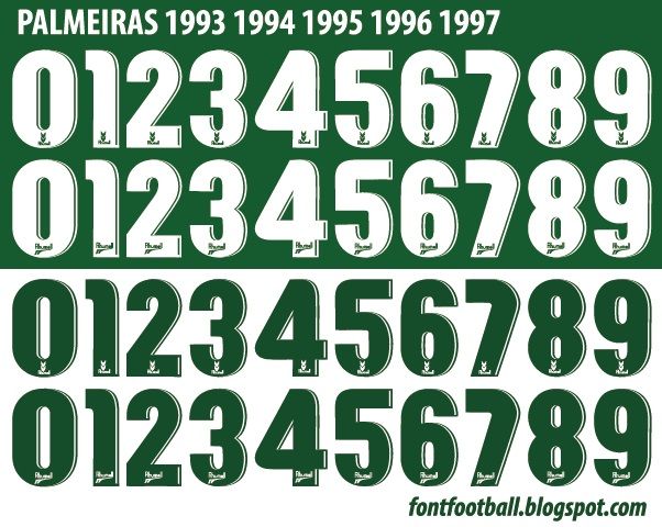 Font Vector Palmeiras 1993 1994 1995 1996 1997 kit_0