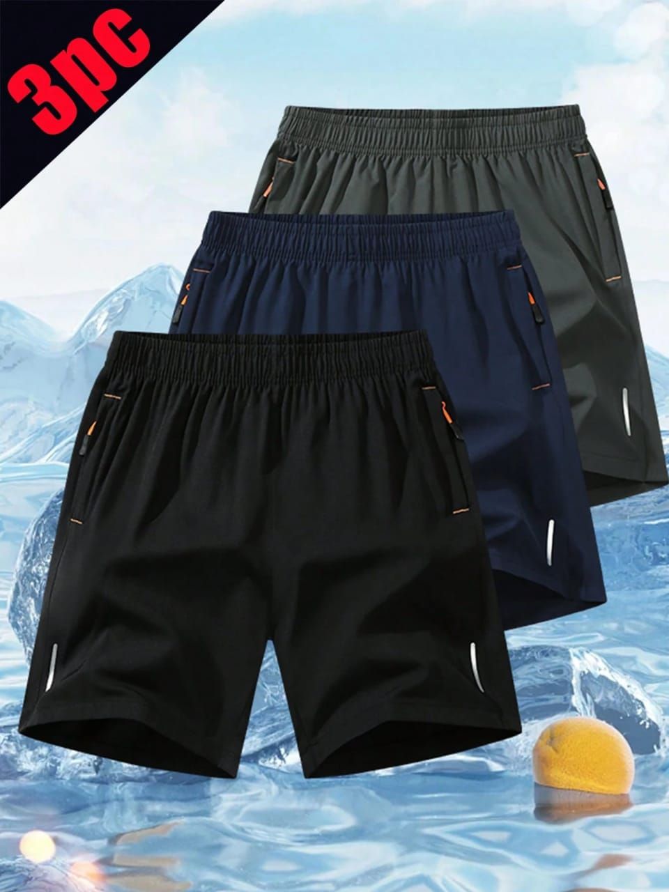 Three-Pack Men's Loose Thin Quick-Drying Shorts _1