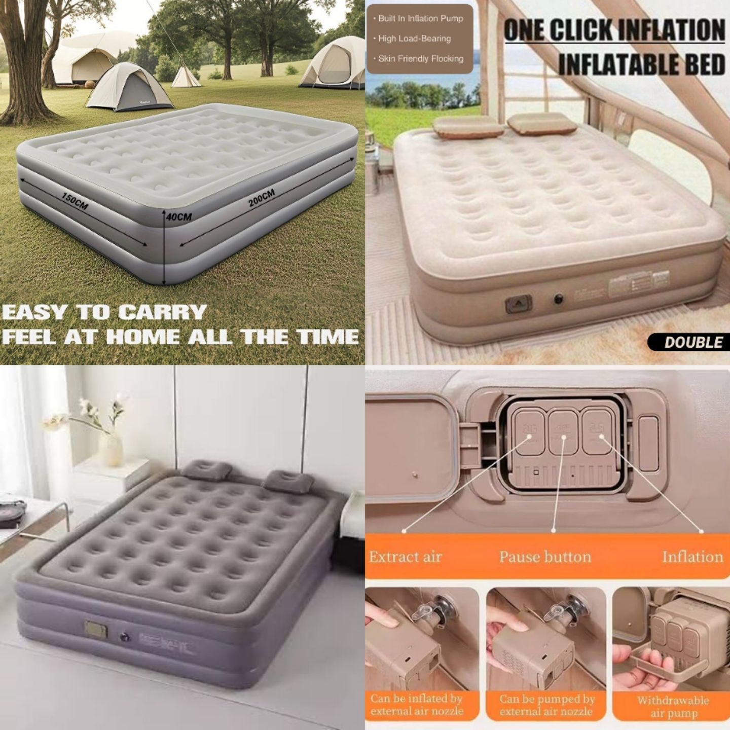 Practical & Stylish Inflatable Double Bed_0