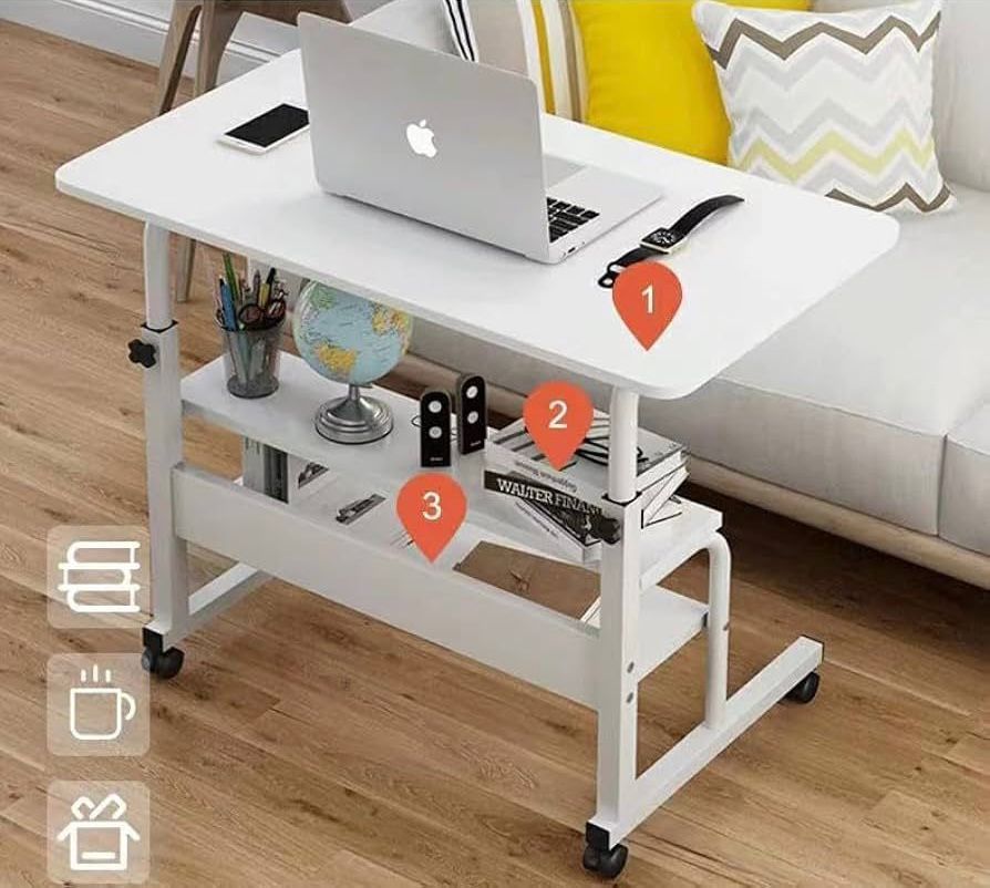 Portable & Adjustable Laptop Desk With 2 Extra Shelves_3