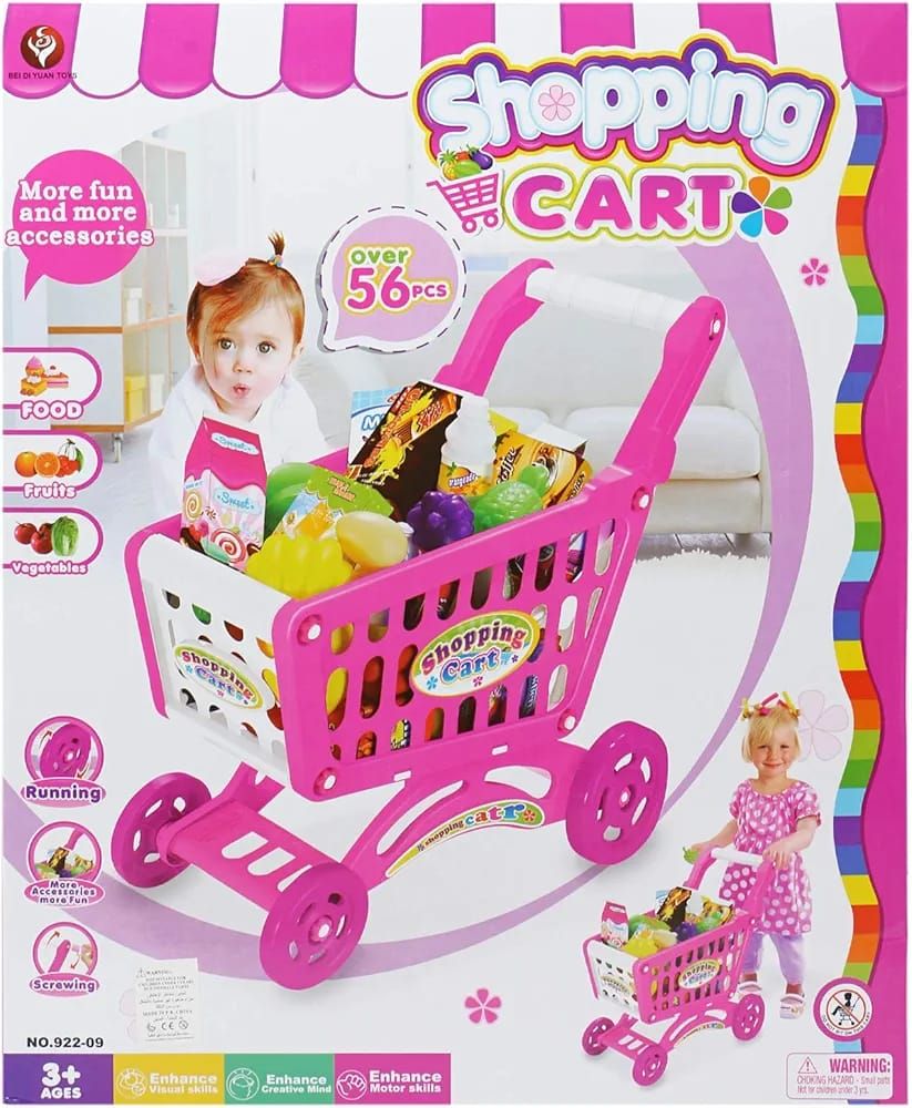 Kiddies Shopping Cart with Accessories Play Set_0