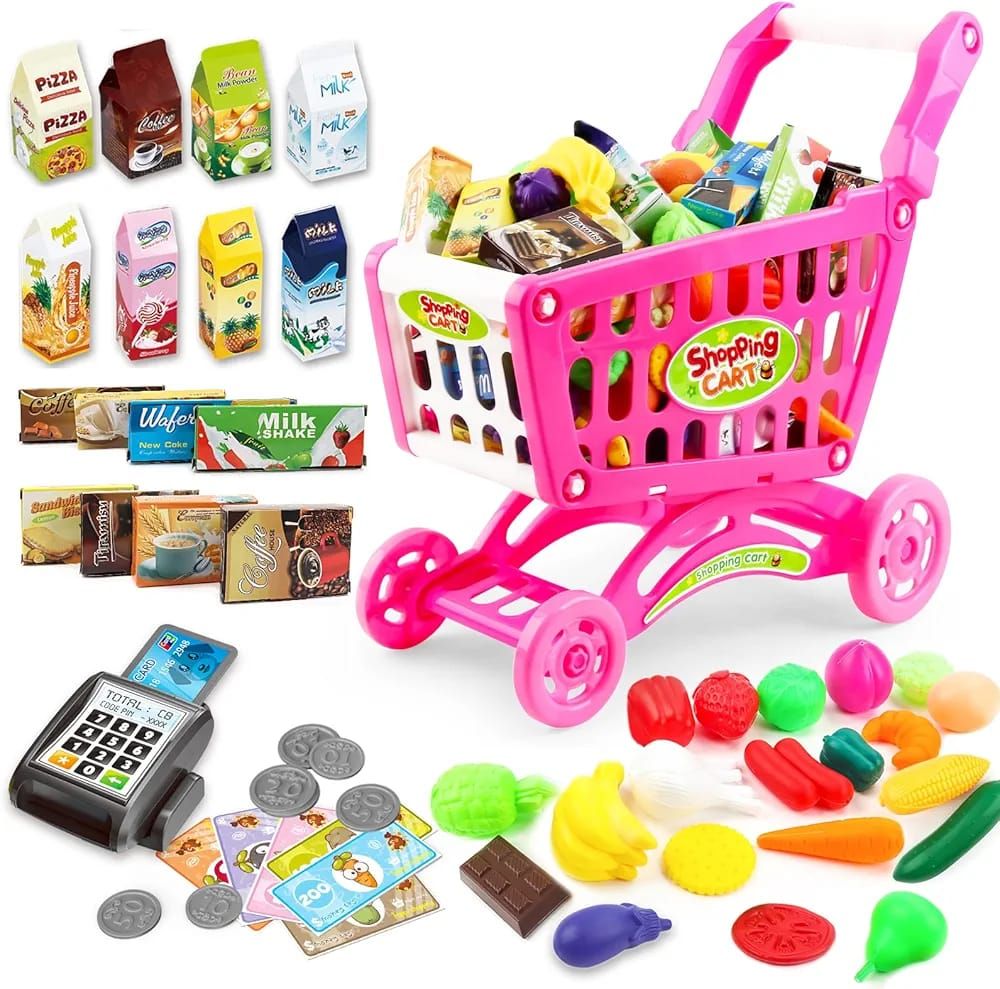 Kiddies Shopping Cart with Accessories Play Set_2