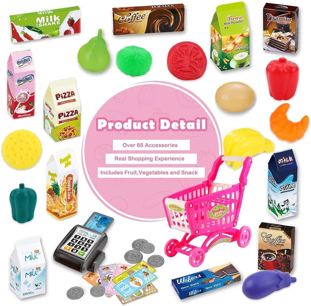Kiddies Shopping Cart with Accessories Play Set_4