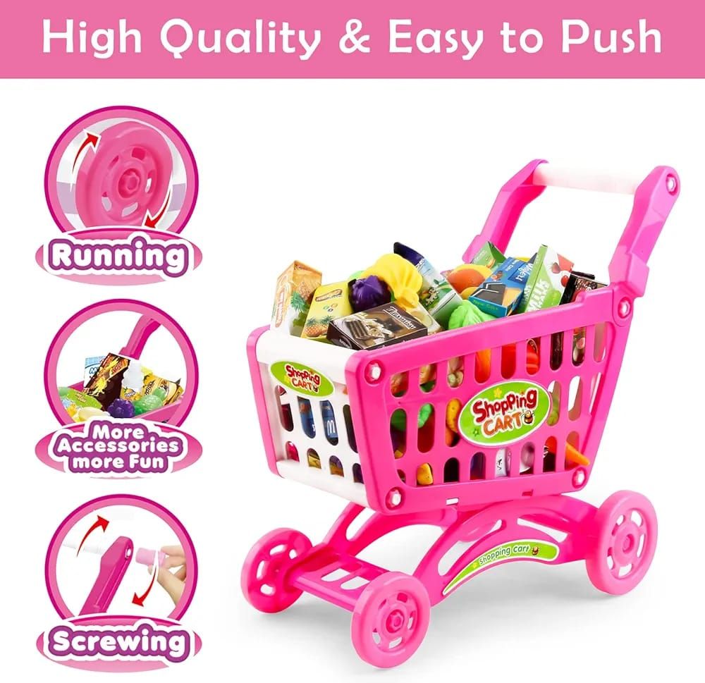 Kiddies Shopping Cart with Accessories Play Set_5