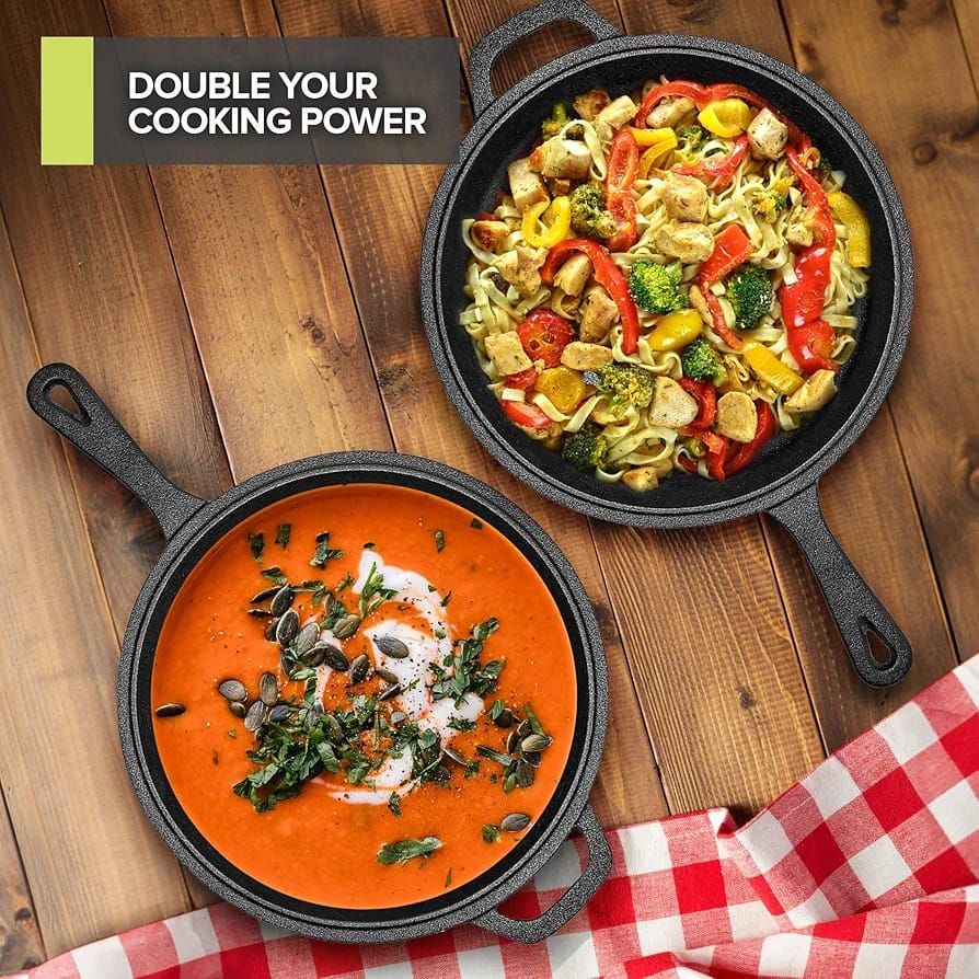 2 Piece Cast Iron Pan Set 3 in 1_5