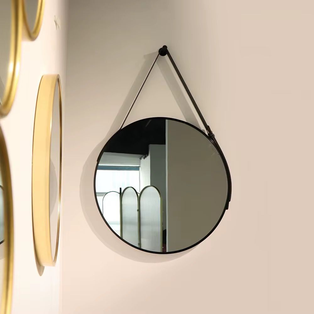 48cm Round Mirror with Leather Strap_2