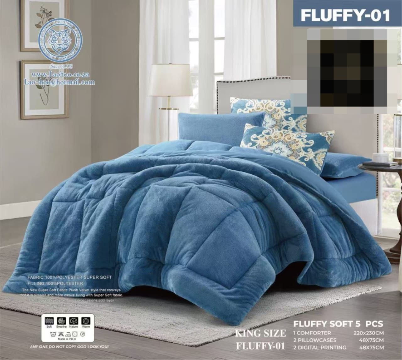 5 Piece Polor Fleece Comforter Set_3
