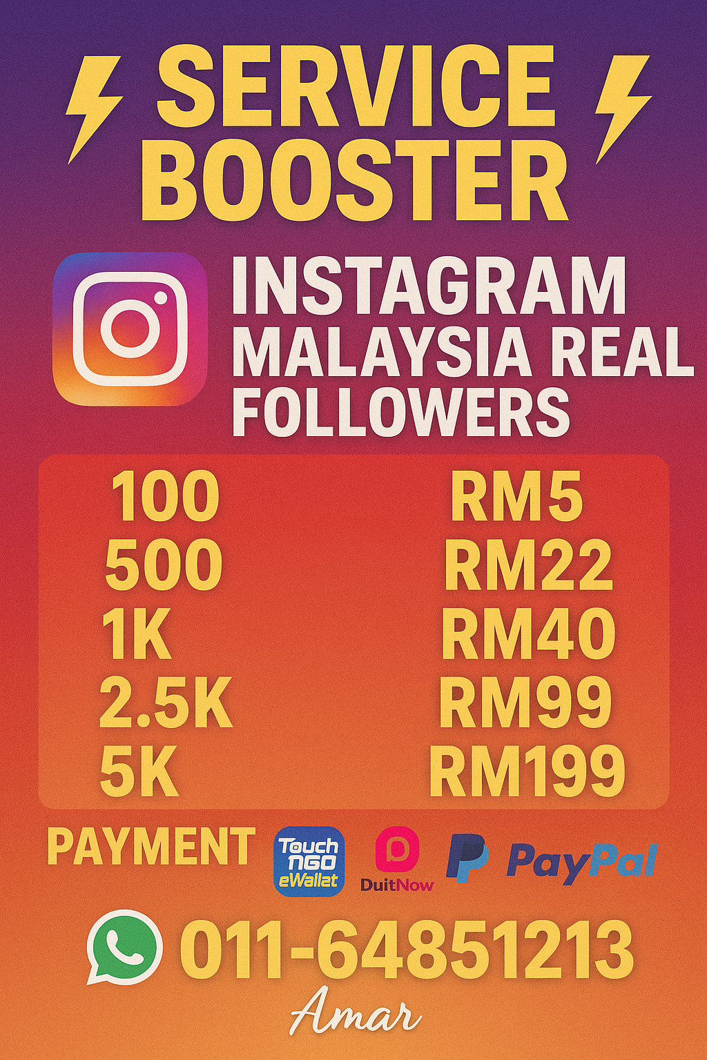 ⚡SERVICE BOOSTER ⚡ REAL MALAYSIA FOLLOWERS_0