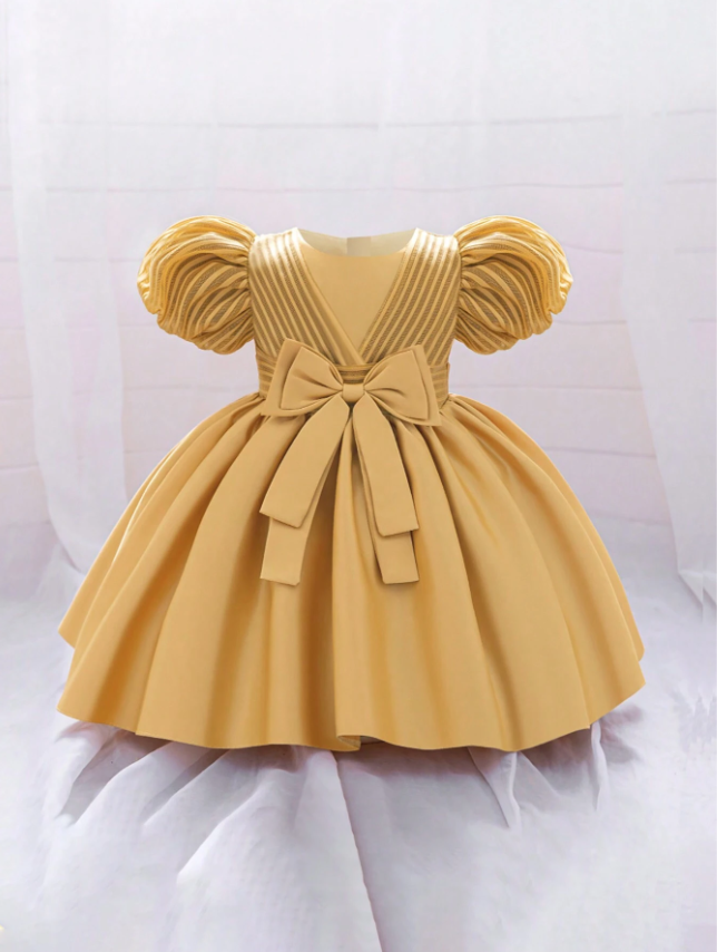 Kids Puff Sleeve Fit & Flare Dress_1