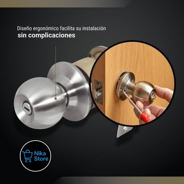Cerradura Philips Chapa Perilla Puerta Baño   o Dormitorio Pomo Acero Inoxidable_2