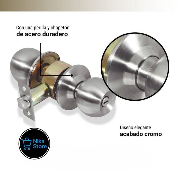 Cerradura Philips Chapa Perilla Puerta Baño   o Dormitorio Pomo Acero Inoxidable_3