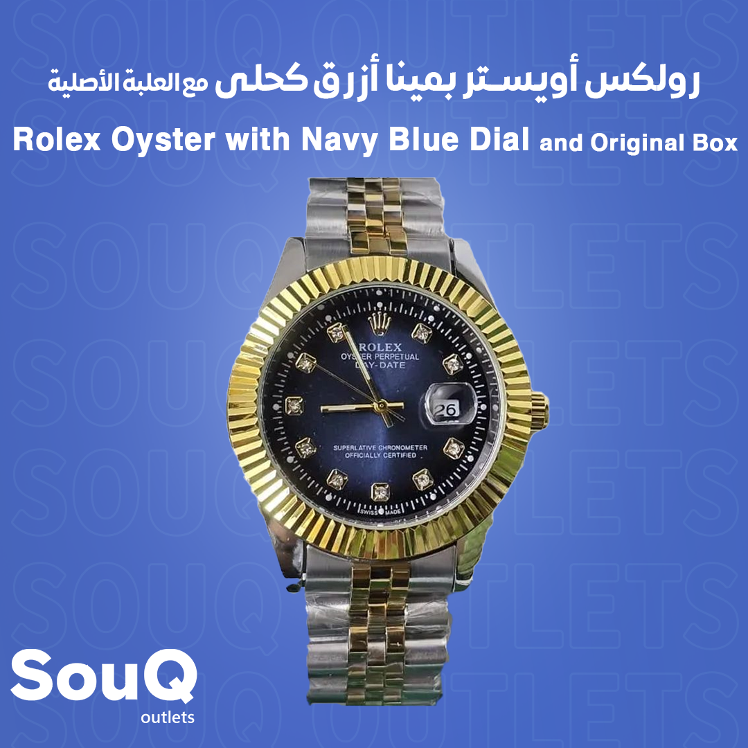 Rolex Oyster with Navy Blue Dial and Original Box_0