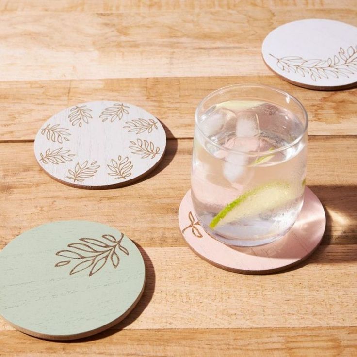 Dessous de verre rond et carré en bois de noyer massif, tapis de tasse en bois de hêtre vierge, Durable, résistant à la chaleur, pour thé et café, napperons, 6 pièces/ensemble_23