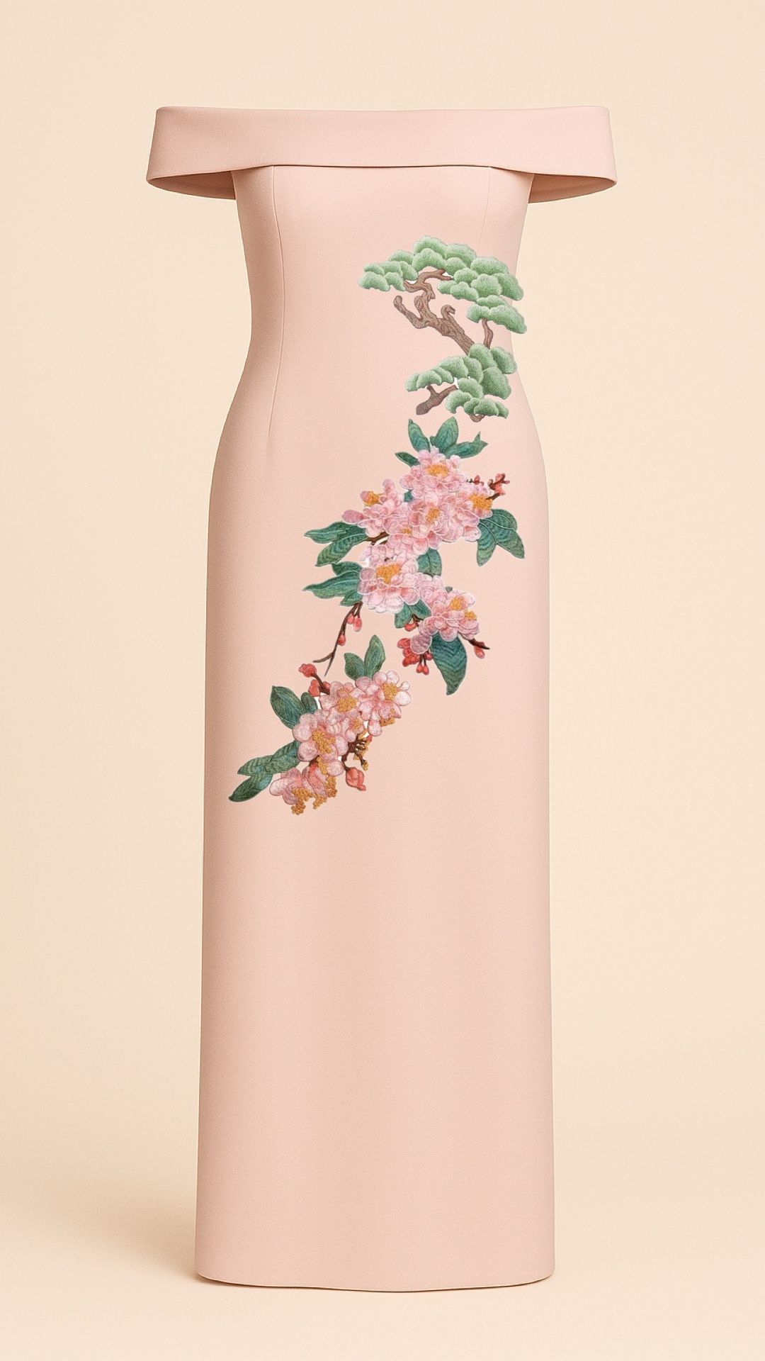 Pine and Begonias Maxi Dress in Blush _9