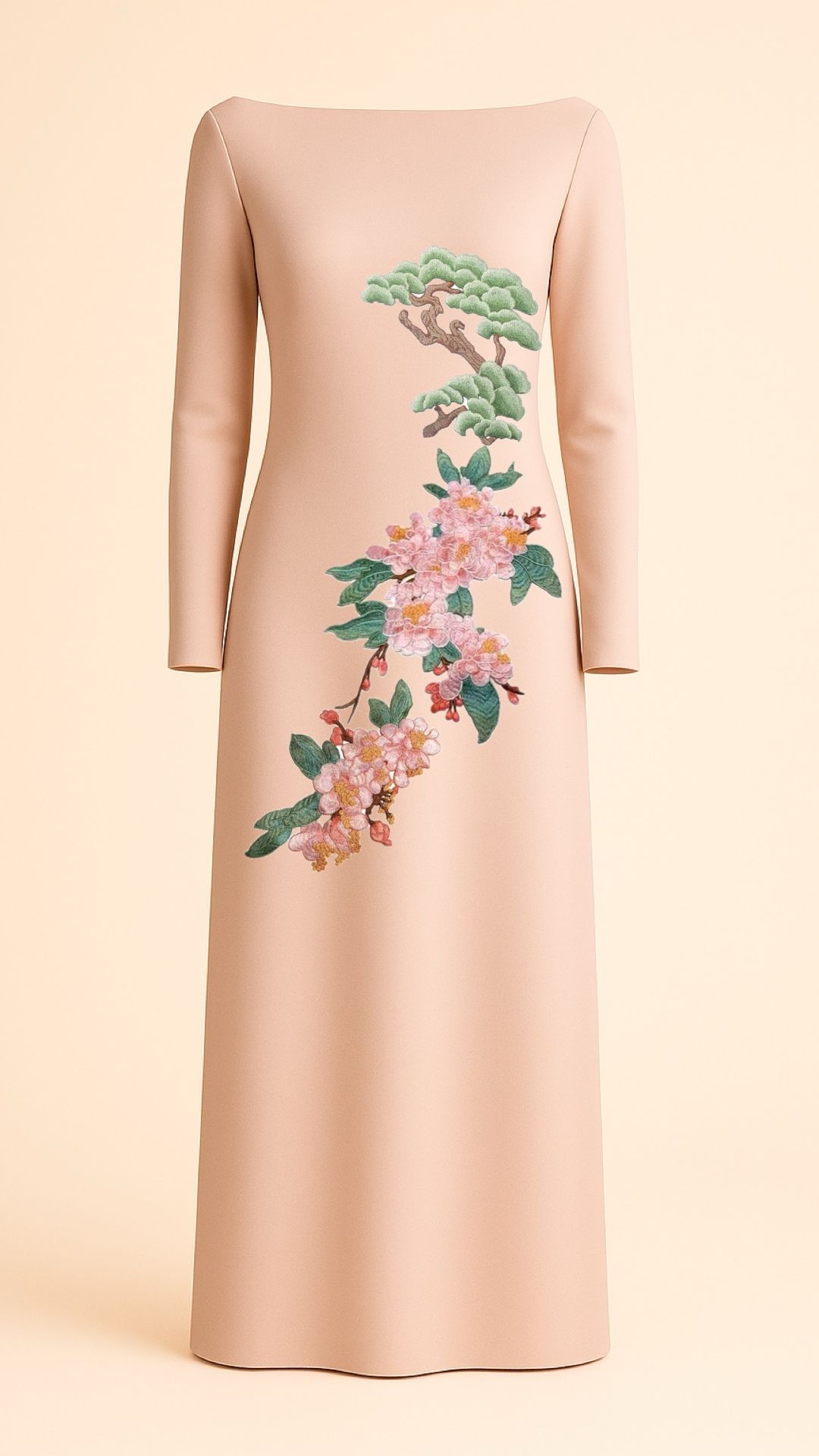 Pine and Begonias Maxi Dress in Blush _10