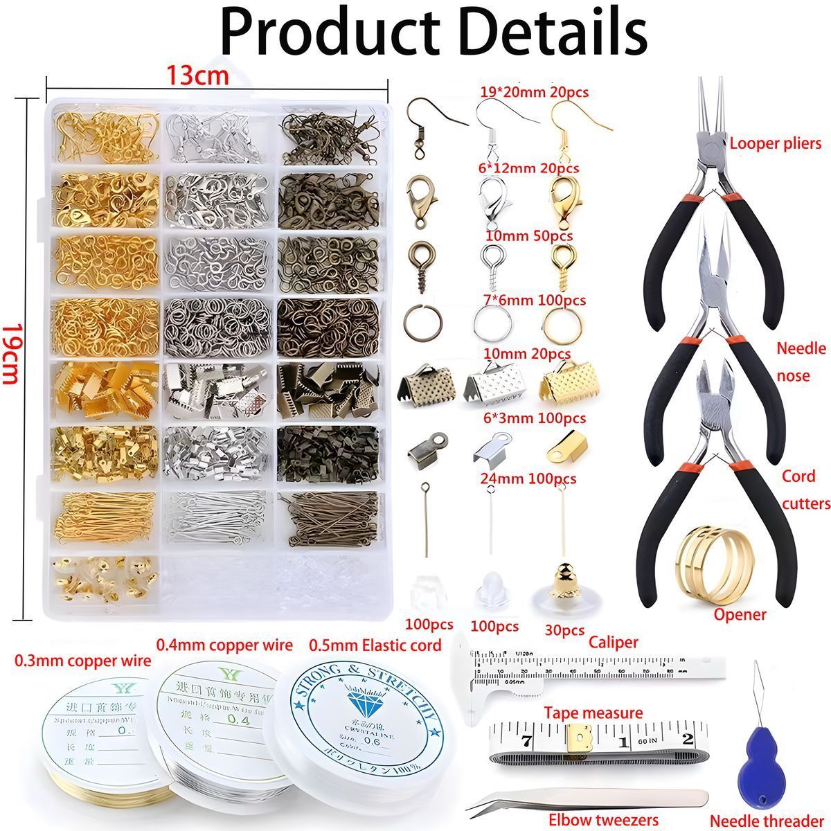 Jewelry Findings Kit Earring Making Tool Kit _3