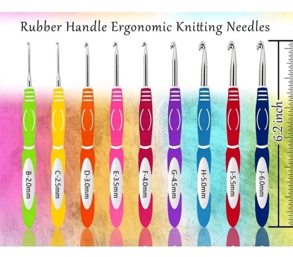 Crochet Hooks Set Ergonomic Knitting Needle Weave Yarn Kits  _4