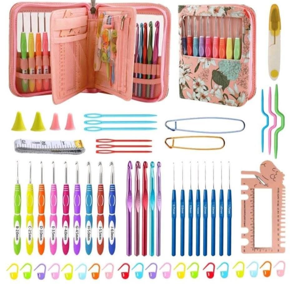 Crochet Hooks Set Ergonomic Knitting Needle Weave Yarn Kits  _0