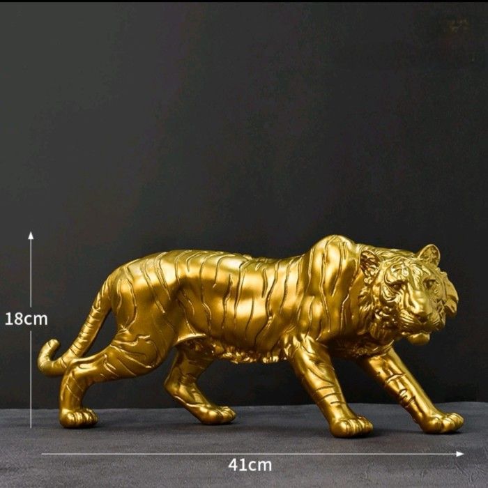 Pajangan Meja Patung Shio Harimau Macan Tutul Leopard American Koleksi Unik Mewah Dekorasi Meja Kantor Lemari Rak Cabinet Studio Suvenir Gift Dekorasi Fengshui Kreatif Lambang Kemakmuran Keberanian_1