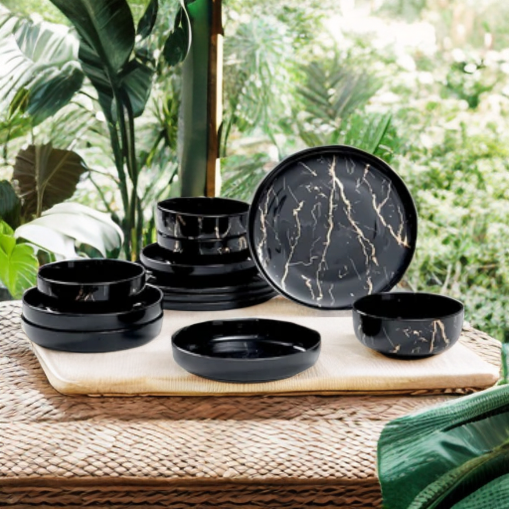 Piring Porselen Mewah Marble - Aneka Piring Hidangan Mewah Bahan Porselen Premium 1 Set_15