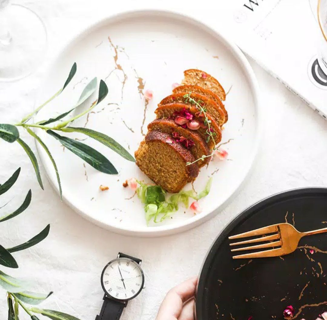 Piring Porselen Mewah Marble - Aneka Piring Hidangan Mewah Bahan Porselen Premium 1 Set_17