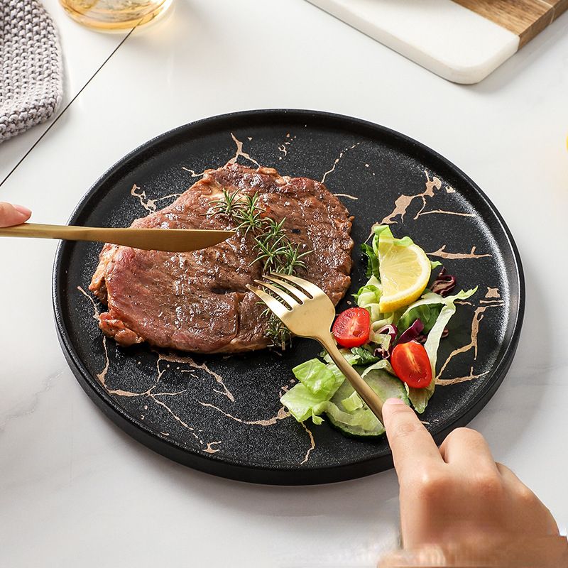 Piring Porselen Mewah Marble - Aneka Piring Hidangan Mewah Bahan Porselen Premium 1 Set_25