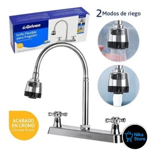Llave para Fregadero Doble Flexible 8"_1
