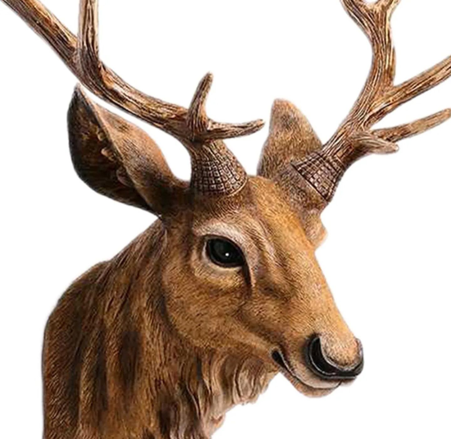 Pajangan Dinding Kepala Rusa Artificial Imitasi Menyerupai Asli Material Polyresin Gaya Vintage Klasik_15
