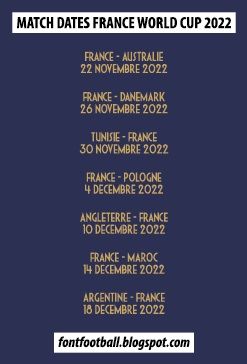 MDT Match Dates Vector France World Cup 2022_0