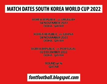 MDT Match Dates Vector South Korea World Cup 2022_0