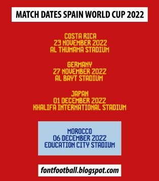 MDT Match Dates Vector Spain World Cup 2022_0