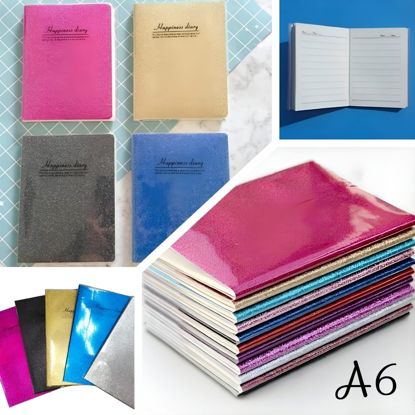 A6 Glitter Notebooks x 12_0