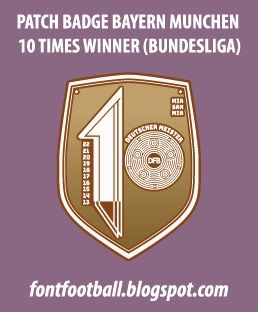 Patch Badge Bayern Munchen 10 Times Winner Bundesliga 2021 2022 Vector_0
