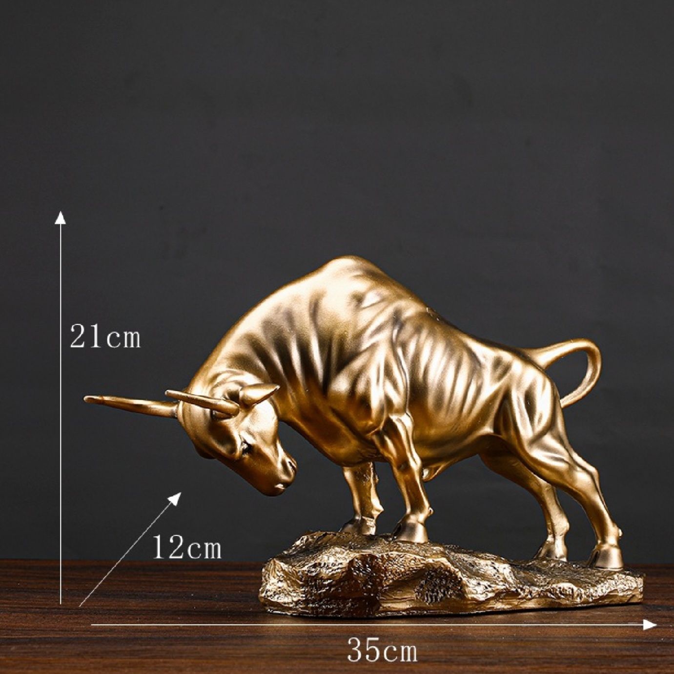 Pajangan Patung Banteng Wall Street Amerika In Stock Lambang Kesuksesan Mewah Dekorasi Rumah Kantor dan Hadiah_7