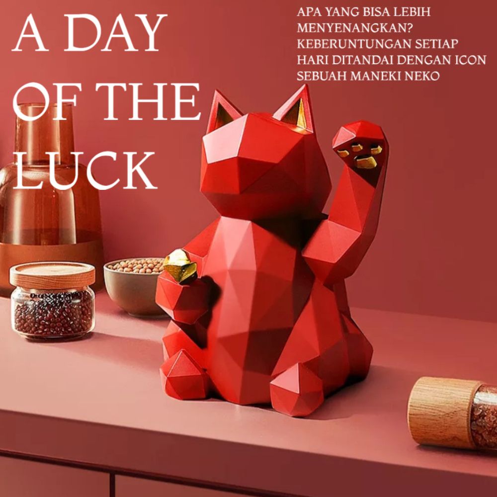Patung Pajangan Kucing Hoki Maneki Neko Pembawa Keberuntungan Selamat Datang Modern Dekorasi Fengshui Meja Kantor Rumah Hadiah_2