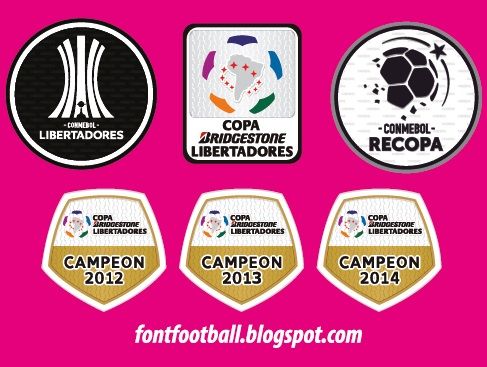 Patch Badge Conmebol Libertadores Recopa Campeon 2012 2013 2014 Vector kit_0